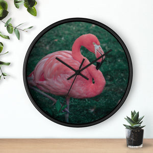 Tropical Flamingo Stance | Wall Clock