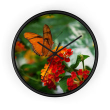 Load image into Gallery viewer, Orange Butterfly on Orange Flora | Wall Clock