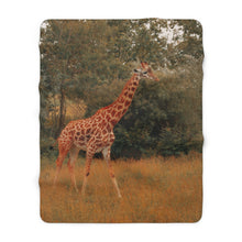 Load image into Gallery viewer, Rustic Giraffe | Sherpa Fleece Blanket