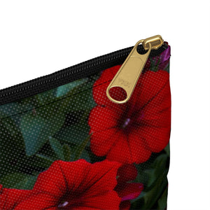 Deep Red Petunias | Accessory Pouch