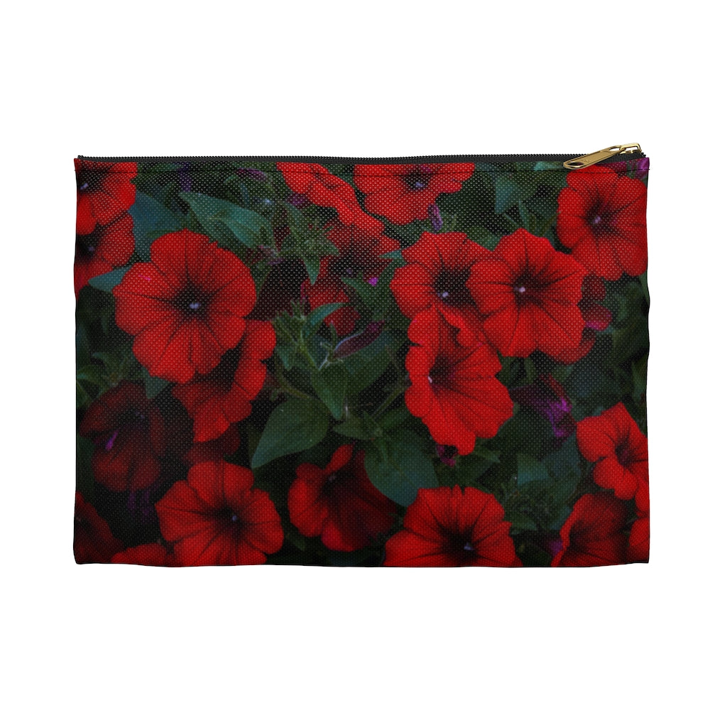 Deep Red Petunias | Accessory Pouch
