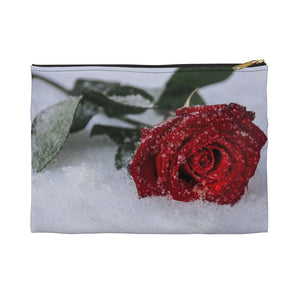 Frosty Red Rose | Accessory Pouch